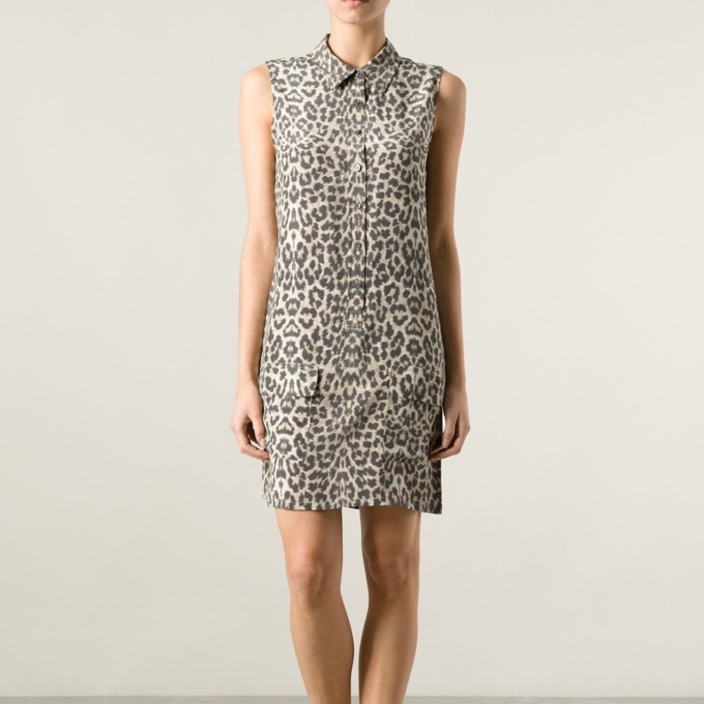 Equipment Silk Animal Print Dress